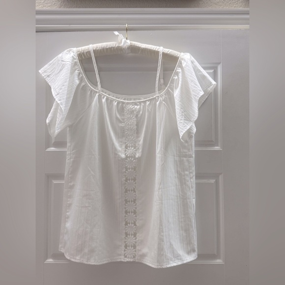None Tops - White Blouse, sz med